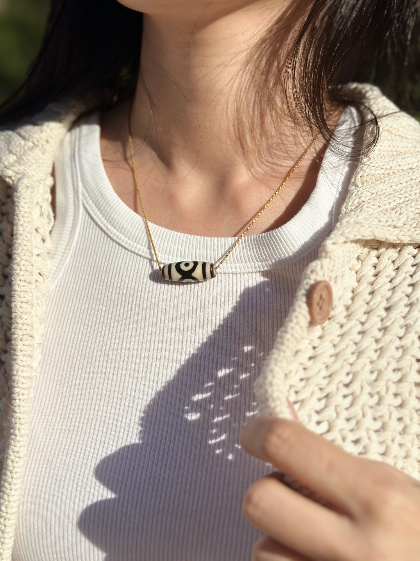 Aurum Celestial Dzi Necklace