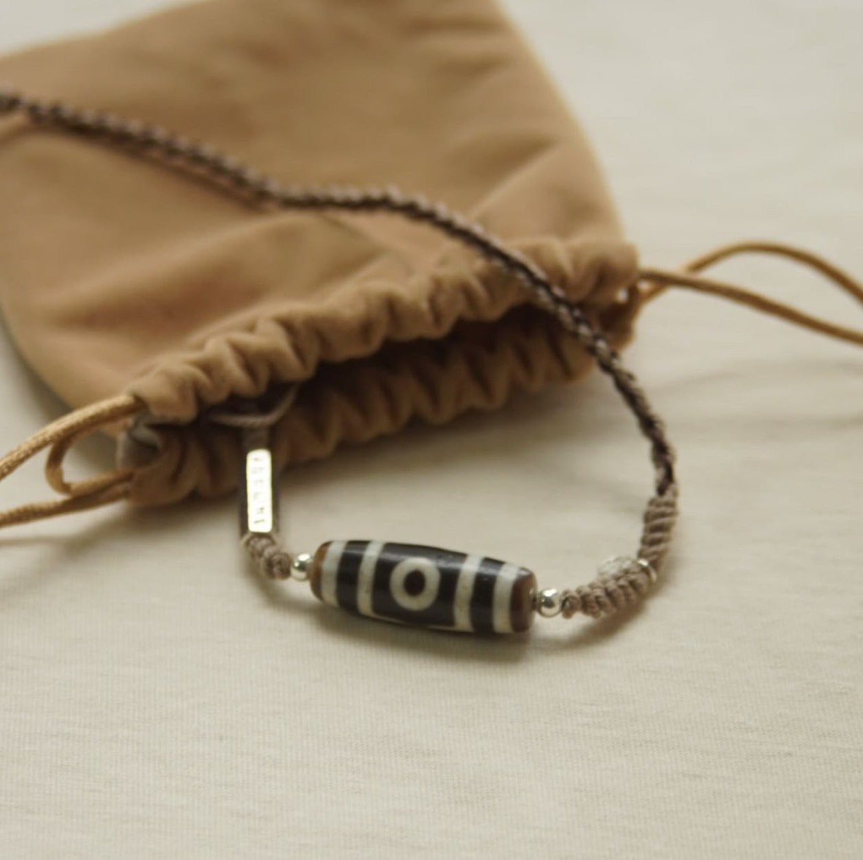 Three-eyed Dzi bead Necklace