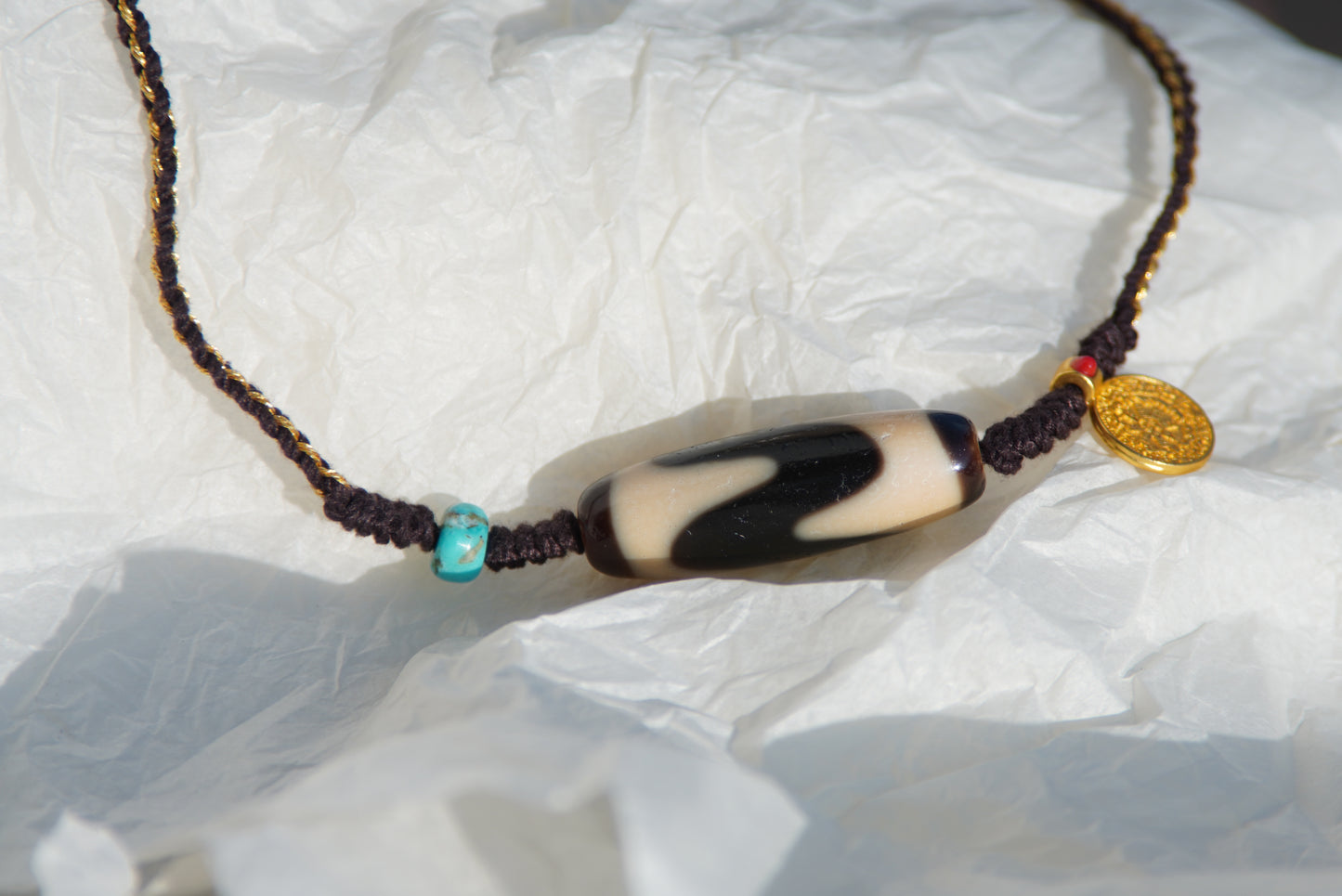 Guardian Trigram Tiger Dzi Necklace