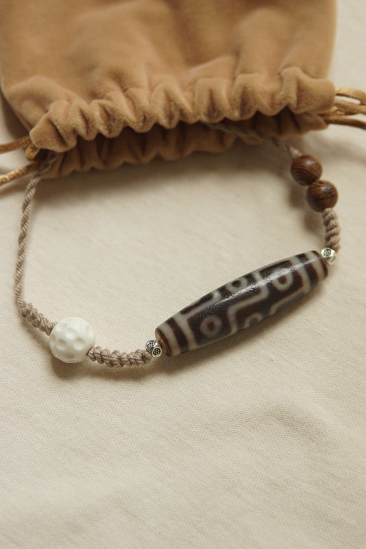 Handmade Adjustable String Agate Dzi Beads Necklace - CozyLadyWear